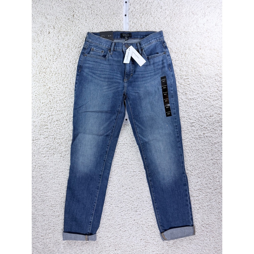 Womens 26 Banana Republic Jeans Blue Curvy Girlfriend Tapered Leg Denim New
